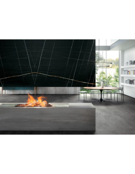 Sahara Noir - Céramique Infinity - Finition Lucidato (Poli) - Plans Cuisines