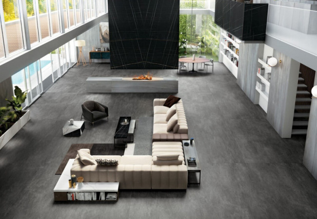 Sahara Noir - Céramique Infinity - Finition Lucidato (Poli) - Plans Cuisines