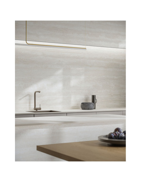 Travertino Bianco - Céramique Infinity - Finition Mat (Mat) - Plans Cuisines