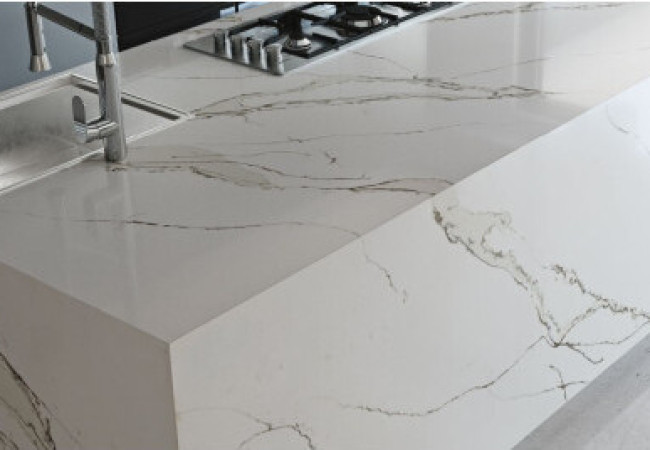 Unique Calacatta Gold - Quartz Compac - Finition Poli (Poli) - Plans Cuisines