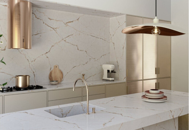 Versailles Ivory - Quartz Silestone - Finition Poli (Poli) - Plans Cuisines