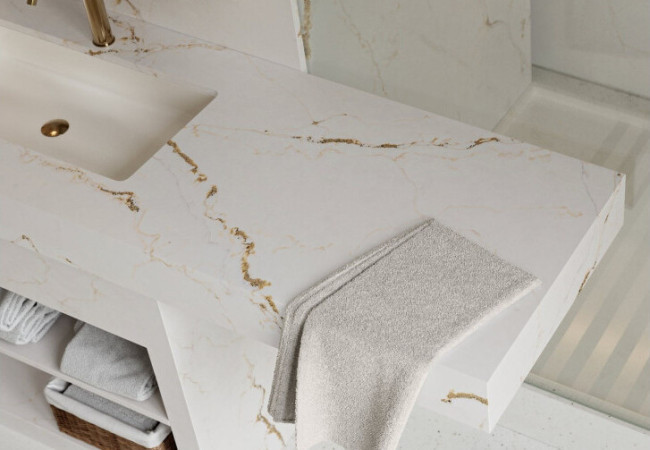 Versailles Ivory - Quartz Silestone - Finition Poli (Poli) - Plans Cuisines