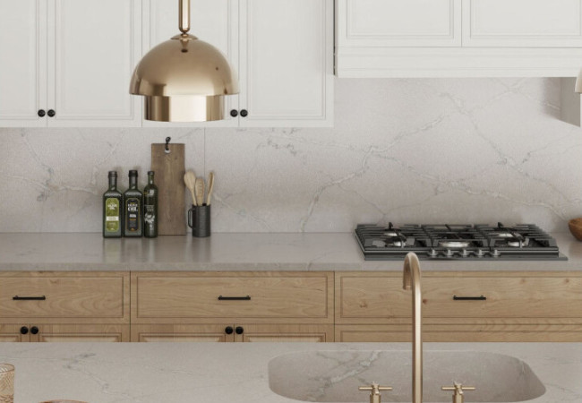 Victorian Silver - Quartz Silestone - Finition Poli (Poli) - Plans Cuisines