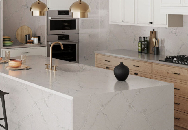 Victorian Silver - Quartz Silestone - Finition Poli (Poli) - Plans Cuisines