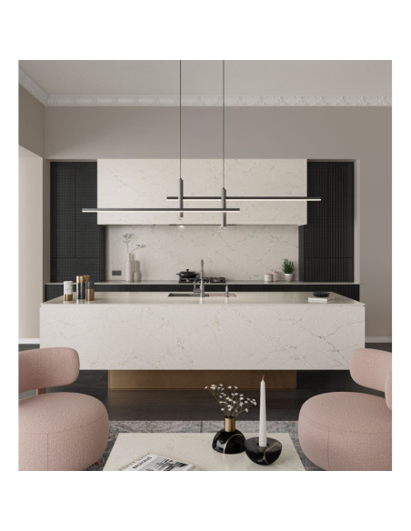 Victorian Silver - Quartz Silestone - Finition Poli (Poli) - Plans Cuisines