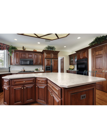 White Arabesque - Quartz Silestone - Finition Poli (Poli) - Plans Cuisines
