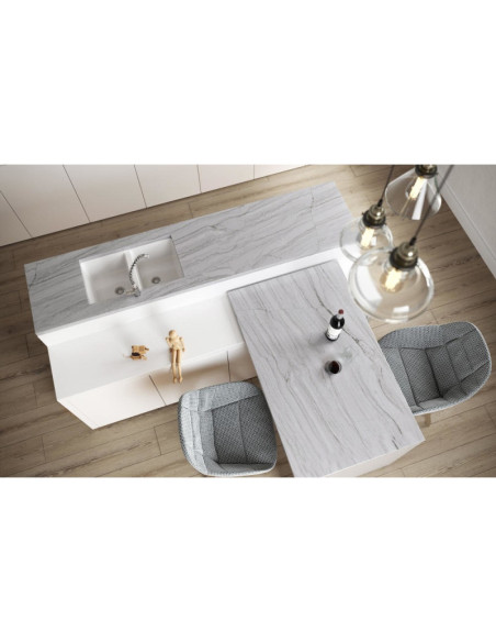 White Macaubas - Granit SENSA - Finition Poli (Poli) - Plans Cuisines