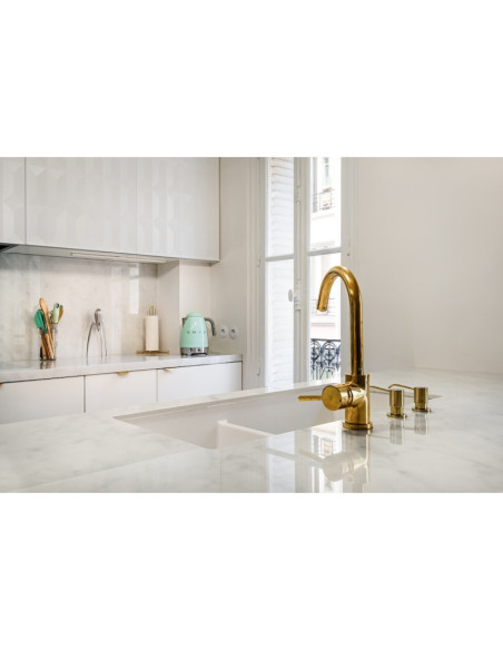 Blanco Carrara - Céramique Néolith - Finition Silk (Mat) - Plans Cuisines