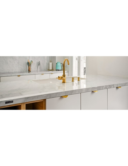 Blanco Carrara - Céramique Néolith - Finition Silk (Mat) - Plans Cuisines
