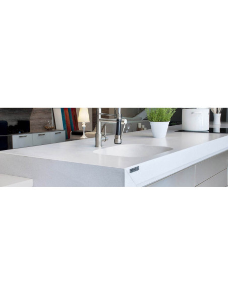 Blanco Norte 14 - Quartz Silestone - Finition Poli (Poli) - Plans Cuisines