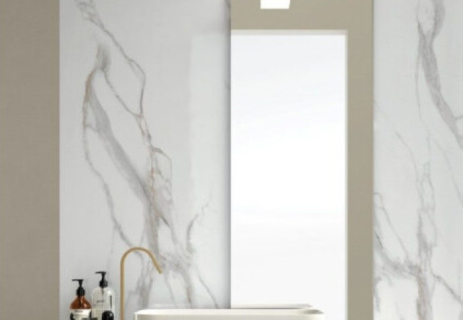 Calacatta Oro - Céramique Infinity - Finition Lucidato (Poli) - Plans Cuisines