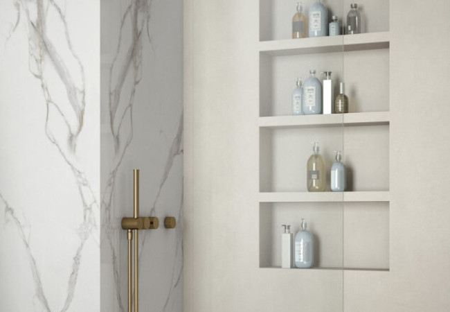 Calacatta Oro - Céramique Infinity - Finition Lucidato (Poli) - Plans Cuisines
