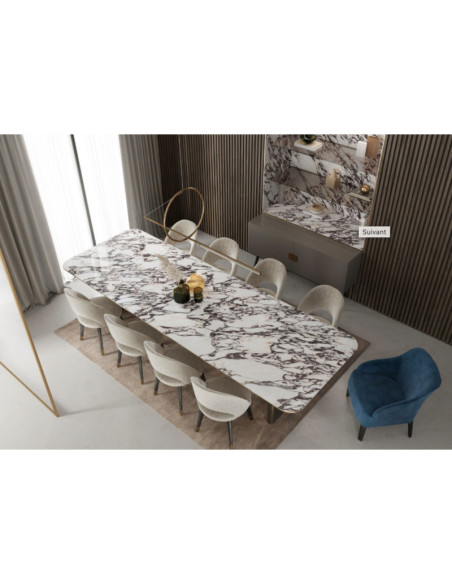 Calacatta Viola - Céramique Infinity - Finition Levigato Pearl (Velour) - Plans Cuisines