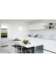 Classic Carrara Hyper White (Bookmatch) - Céramique RAK - Polished (Poli) - Plans Cuisines 2