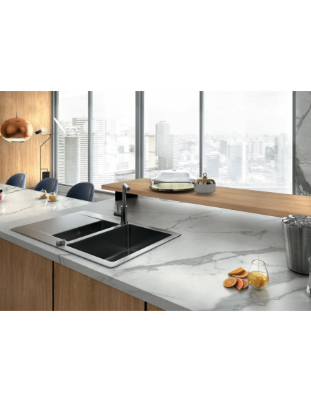 Classic Statuario - Céramique Infinity - Finition Satinato (Satiné) - Plans Cuisines
