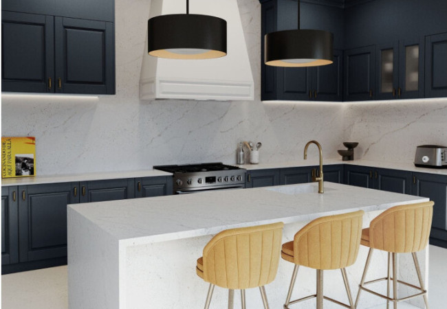 Eclectic Pearl - Quartz Silestone - Finition Poli (Poli) - Plans Cuisines