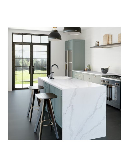 Eternal Calacatta Gold - Quartz Silestone - Finition Poli (Poli) - Plans Cuisines