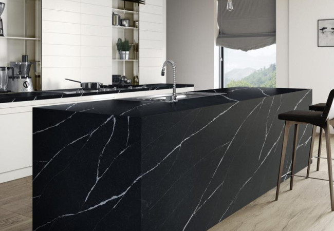 Eternal Marquina - Quartz Silestone - Finition Poli (Poli) - Plans Cuisines