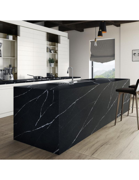 Eternal Marquina - Quartz Silestone - Finition Suede (Mat) - Plans Cuisines