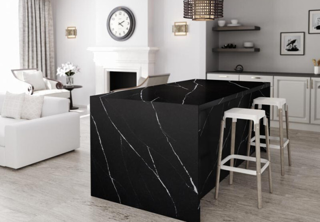 Eternal Marquina - Quartz Silestone - Finition Suede (Mat) - Plans Cuisines