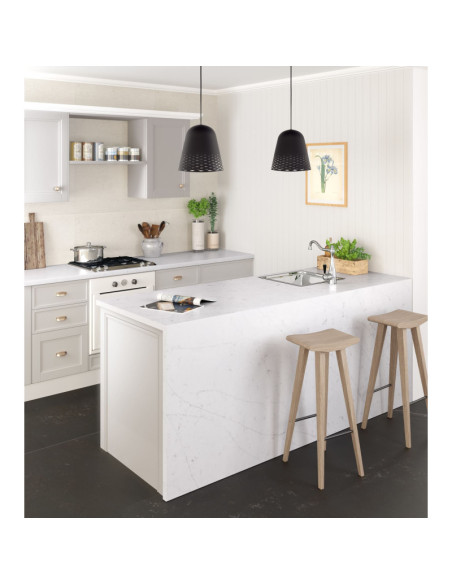 Eternal Statuario - Quartz Silestone - Finition Poli (Poli) - Plans Cuisines