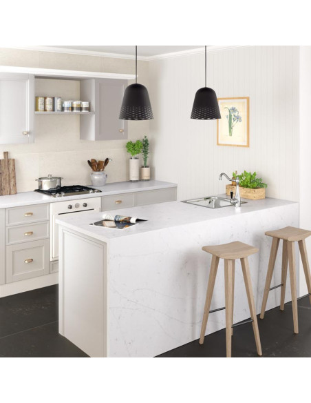 Eternal Statuario - Quartz Silestone - Finition Suede (Mat) - Plans Cuisines