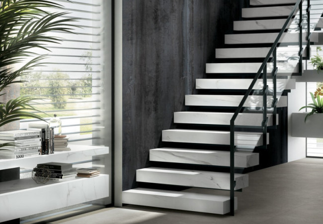 Extra Statuario - Céramique Infinity - Finition Lucidato (Poli) - Plans Cuisines