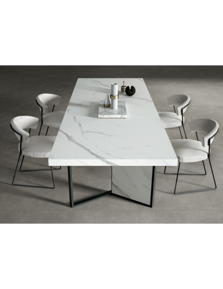 Extra Statuario - Céramique Infinity - Finition Lucidato (Poli) - Plans Cuisines