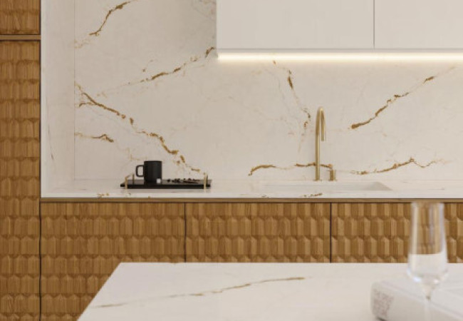 Plan de travail en Quartz Silestone® Versailles Ivory