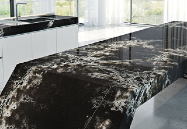 Ice Black - Quartz Compac - Finition Poli (Poli) - Plans Cuisines