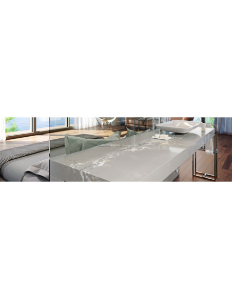 Ice White - Quartz Compac - Finition Poli (Poli) - Plans Cuisines