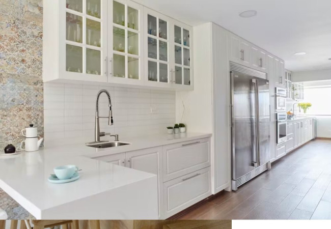 Miami White 17 - Quartz Silestone - Finition Poli (Poli) - Plans Cuisines