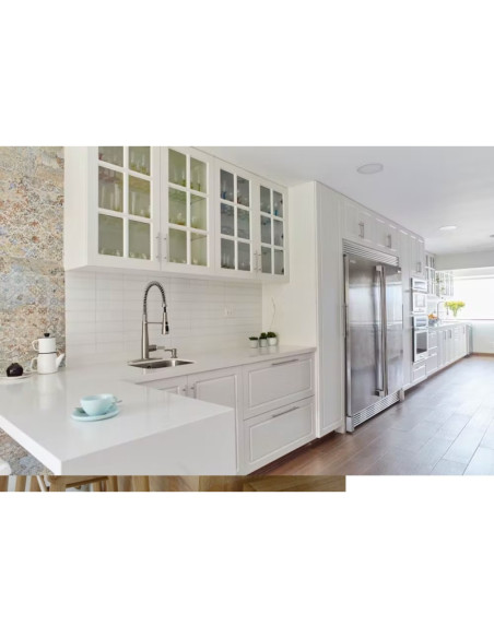 Miami White 17 - Quartz Silestone - Finition Poli (Poli) - Plans Cuisines