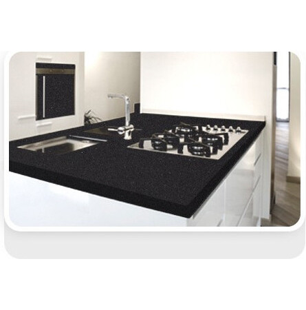 Noir Velluto - Leader Quartz - Finition Poli (Poli) - Plans Cuisines