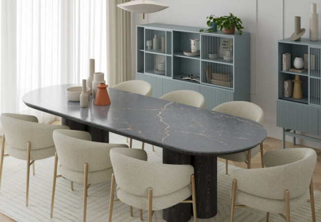 Parisien Bleu - Quartz Silestone - Finition Poli (Poli) - Plans Cuisines