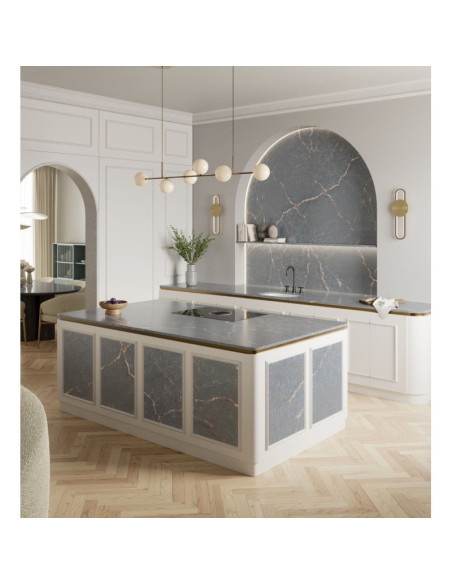 Parisien Bleu - Quartz Silestone - Finition Poli (Poli) - Plans Cuisines