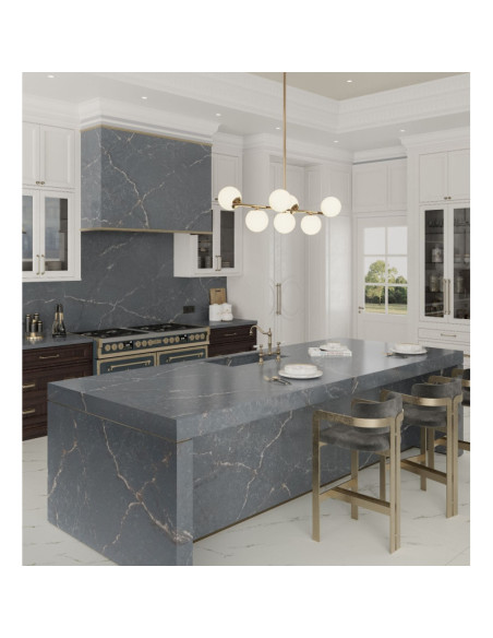 Parisien Bleu - Quartz Silestone - Finition Poli (Poli) - Plans Cuisines