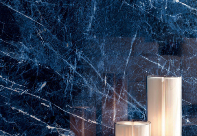 Precious Sodalite - Céramique Infinity - Finition Lucidato (Poli) - Plans Cuisines