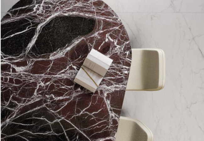 Rosso Domus - Céramique Infinity - Finition Lucidato (Poli) - Plans Cuisines