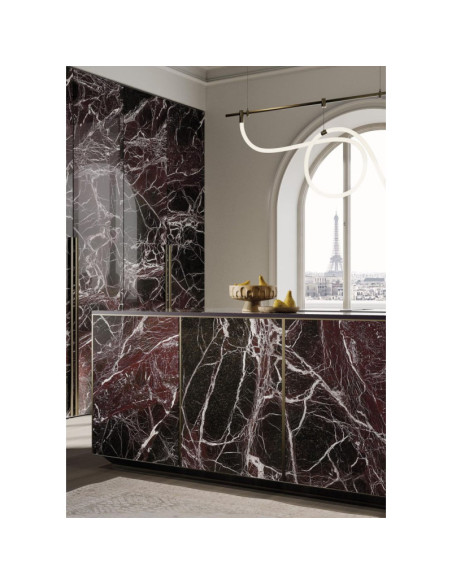 Rosso Domus - Céramique Infinity - Finition Lucidato (Poli) - Plans Cuisines