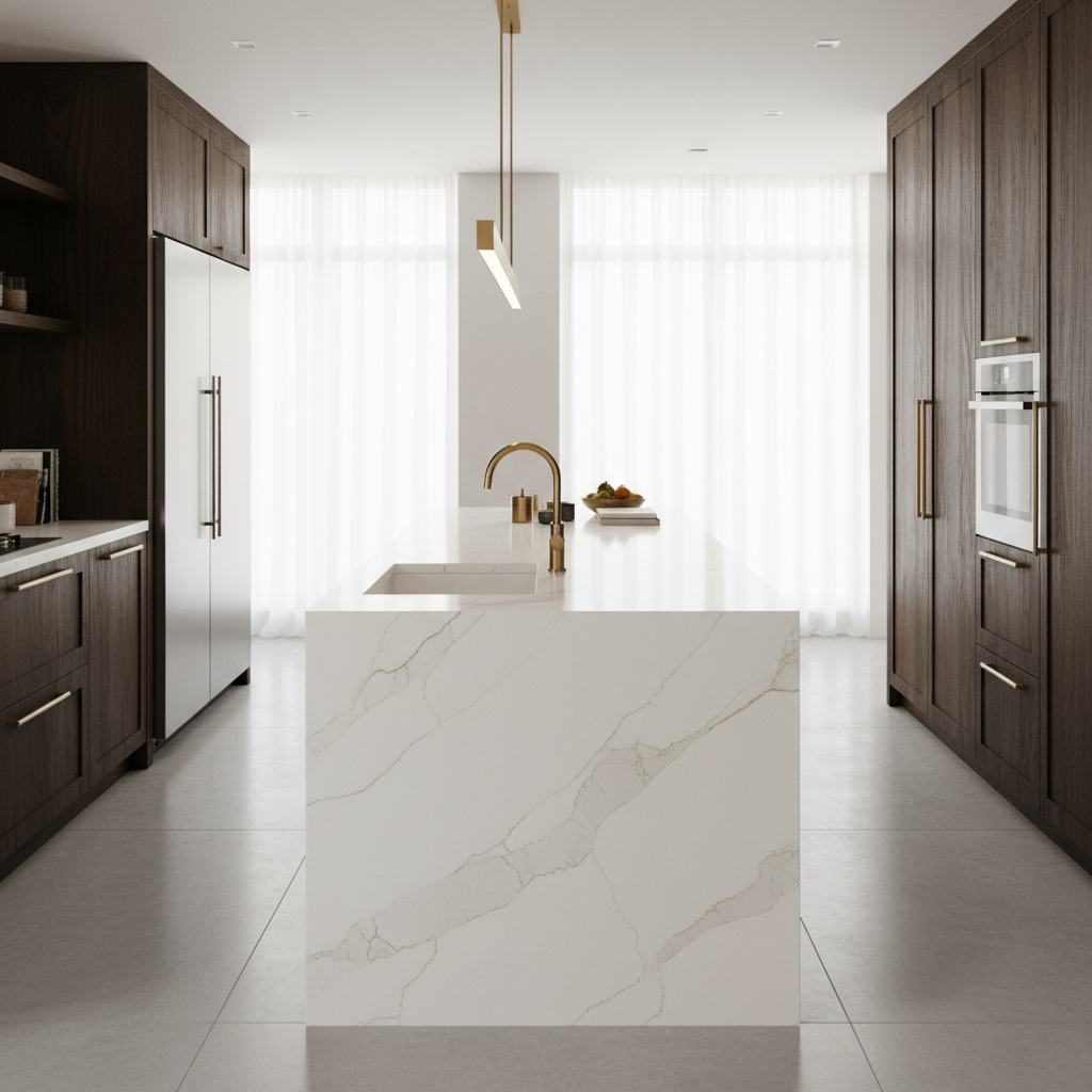 Cuisine quartz blanc